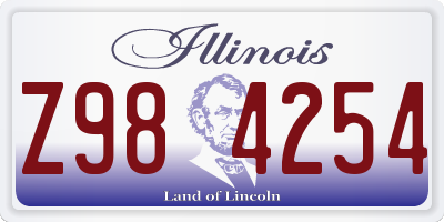 IL license plate Z984254