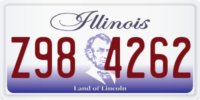 IL license plate Z984262