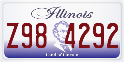 IL license plate Z984292