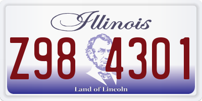 IL license plate Z984301