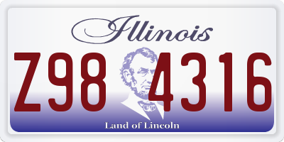 IL license plate Z984316