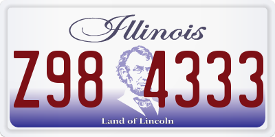 IL license plate Z984333