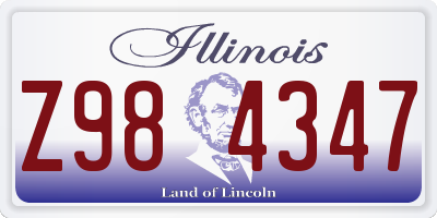 IL license plate Z984347