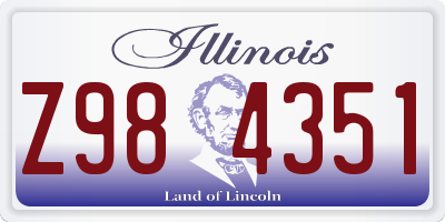 IL license plate Z984351