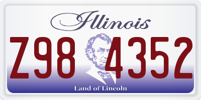IL license plate Z984352