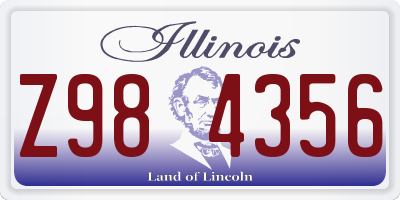 IL license plate Z984356