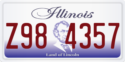 IL license plate Z984357