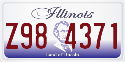 IL license plate Z984371