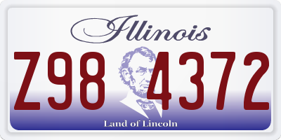 IL license plate Z984372