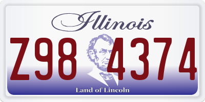 IL license plate Z984374