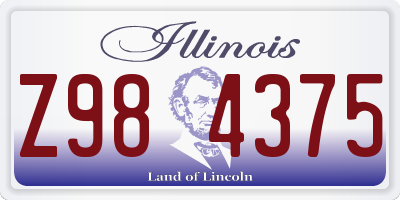 IL license plate Z984375