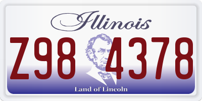 IL license plate Z984378