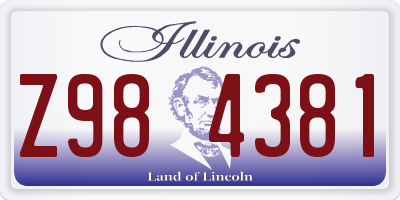 IL license plate Z984381