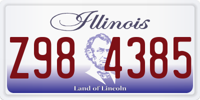 IL license plate Z984385