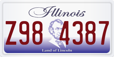 IL license plate Z984387