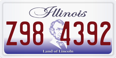 IL license plate Z984392