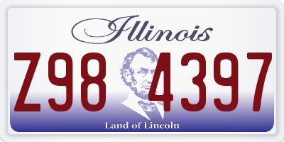 IL license plate Z984397