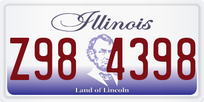 IL license plate Z984398