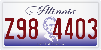 IL license plate Z984403