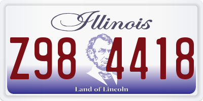 IL license plate Z984418