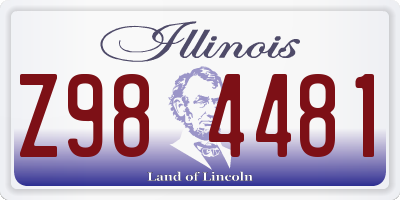 IL license plate Z984481