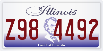 IL license plate Z984492