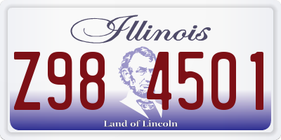 IL license plate Z984501