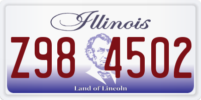 IL license plate Z984502