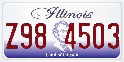 IL license plate Z984503