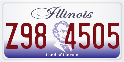 IL license plate Z984505