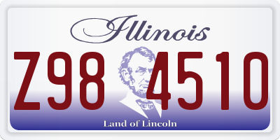 IL license plate Z984510