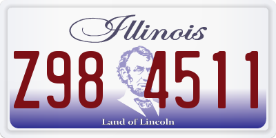 IL license plate Z984511