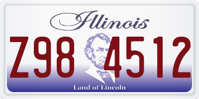 IL license plate Z984512