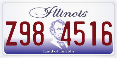 IL license plate Z984516