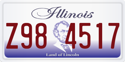 IL license plate Z984517
