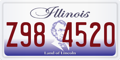 IL license plate Z984520