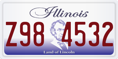 IL license plate Z984532