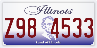 IL license plate Z984533