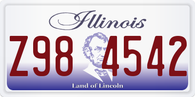 IL license plate Z984542