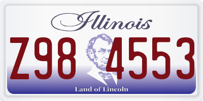 IL license plate Z984553
