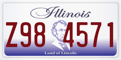 IL license plate Z984571