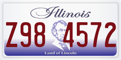 IL license plate Z984572