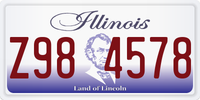 IL license plate Z984578