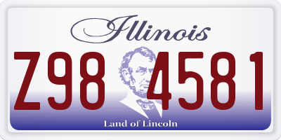 IL license plate Z984581