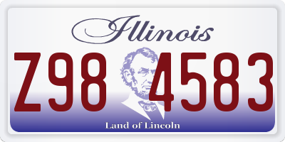 IL license plate Z984583