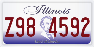 IL license plate Z984592