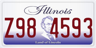 IL license plate Z984593