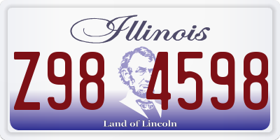 IL license plate Z984598