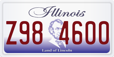 IL license plate Z984600