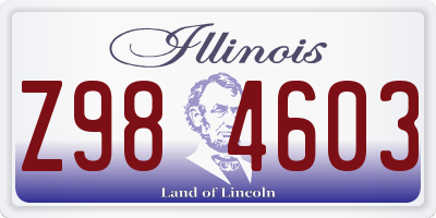 IL license plate Z984603